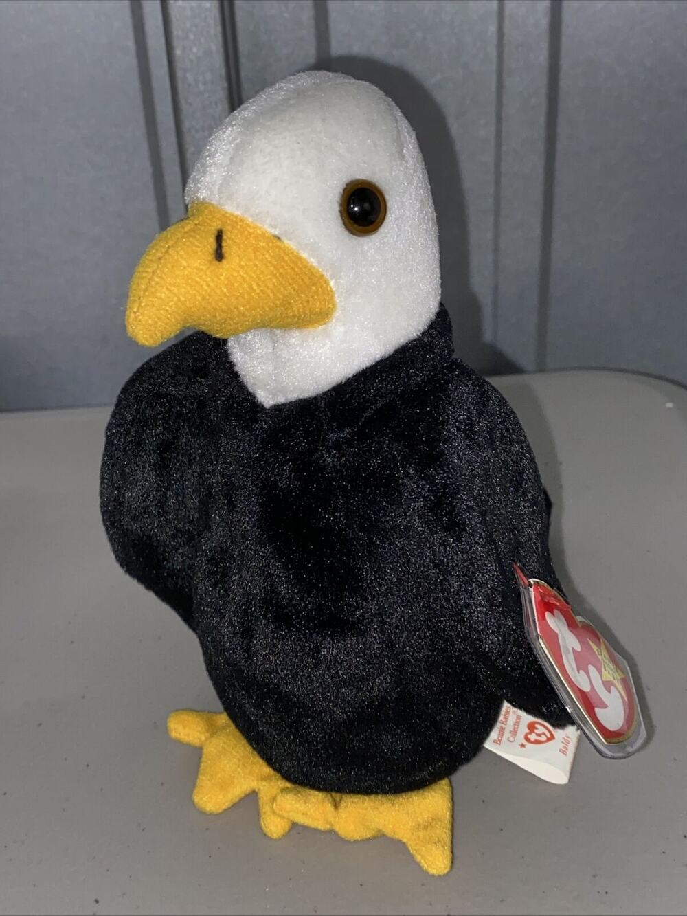 Rare Error Beanie Baby TY Baldy Bald Eagle With Prance Swing Tag 1996 Retired